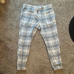 American Eagle Outfitters Kids Plaid Pajama Bottoms - Gray and White